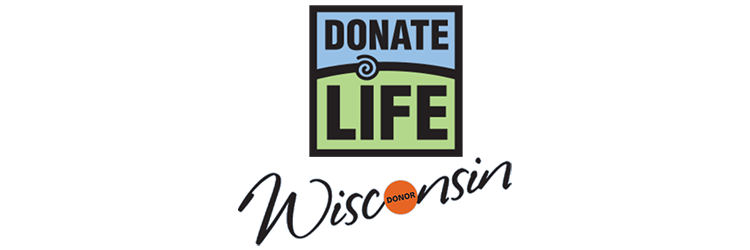 blue and Green Donate Life Wisconsin logo